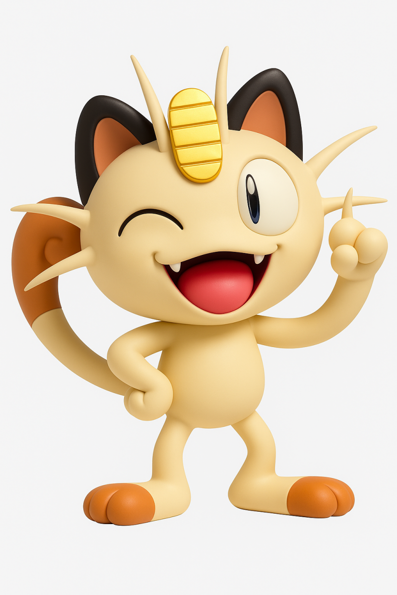 Pokemon Meowth 3Dプリントモデル .c4d .max .obj .3ds .fbx .stl .blend 
