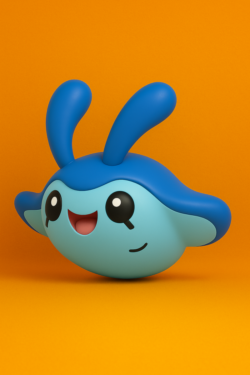 Pokemon Mantyke 3D Druckmodell .c4d .max .obj .3ds .fbx .stl .blend 