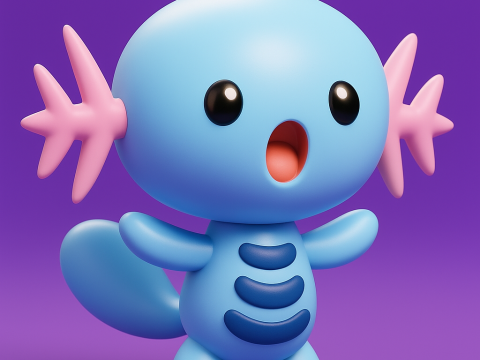 Pokemon Wooper 3D Принт Модель