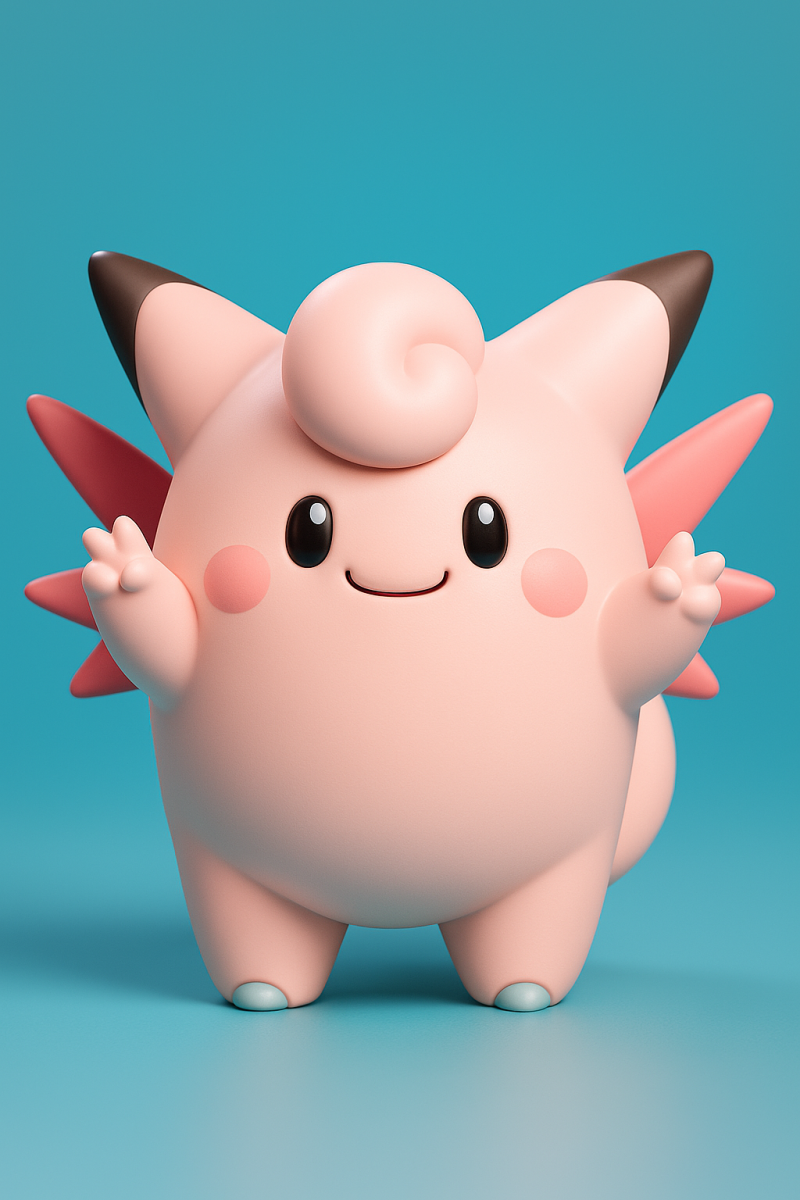 Pokemon Clefable 3D Print Model .c4d .max .obj .3ds .fbx .stl .blend