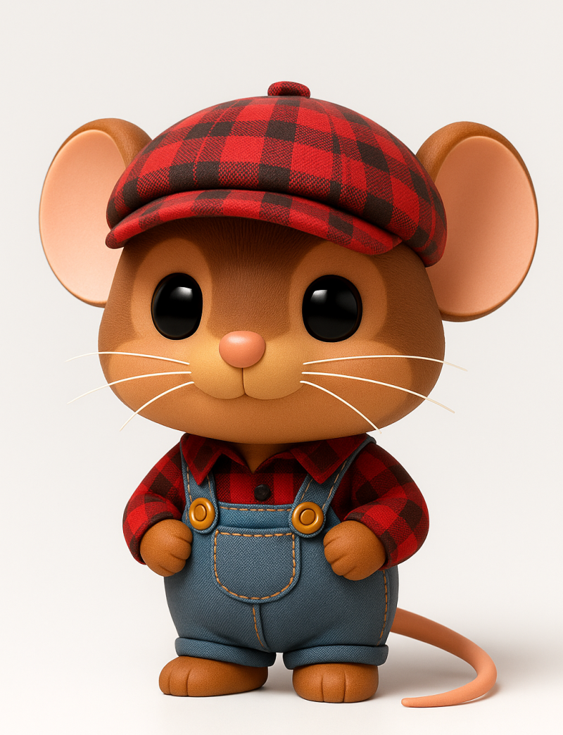 Cartoon Rat with Hat 3D 打印模型 .c4d .max .obj .3ds .fbx .stl .blend