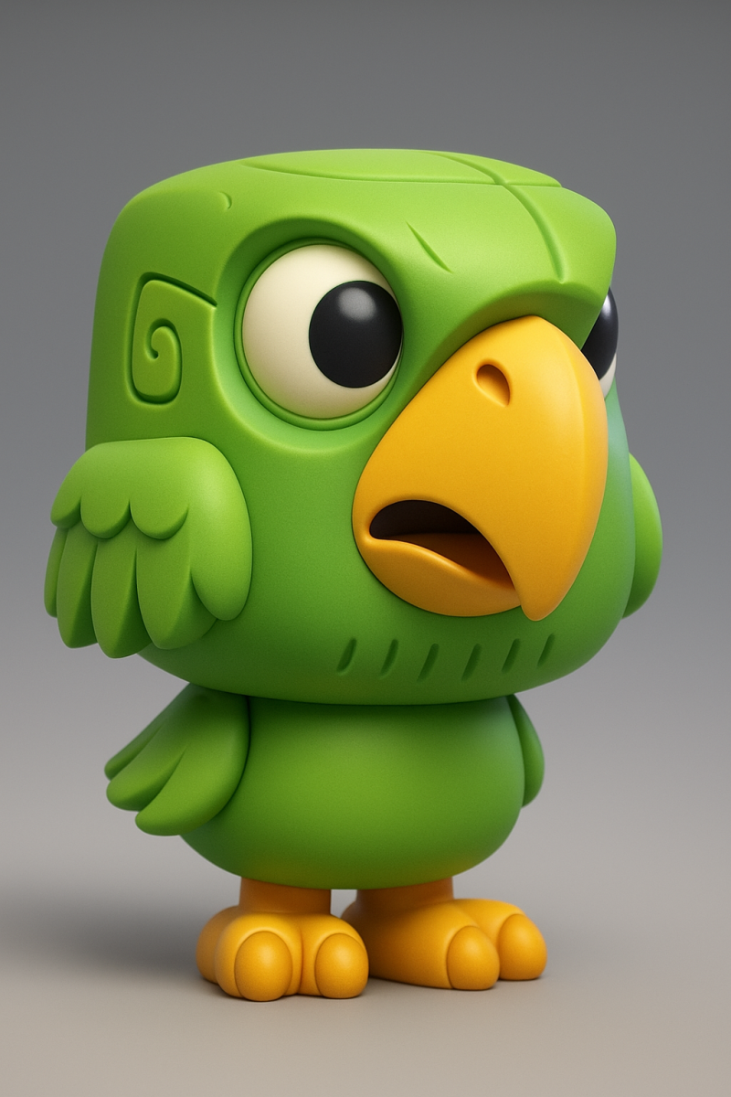 Funko Pop Parrot 3D Print Model .c4d .max .obj .3ds .fbx .stl .blend