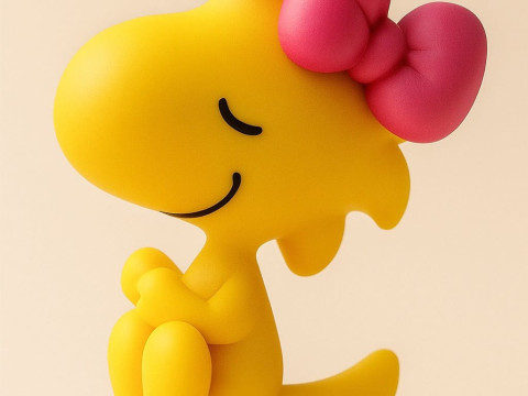 Woodstock Peanuts with Pink Bow - Snoopy Best Friend 3D 프린트 모델