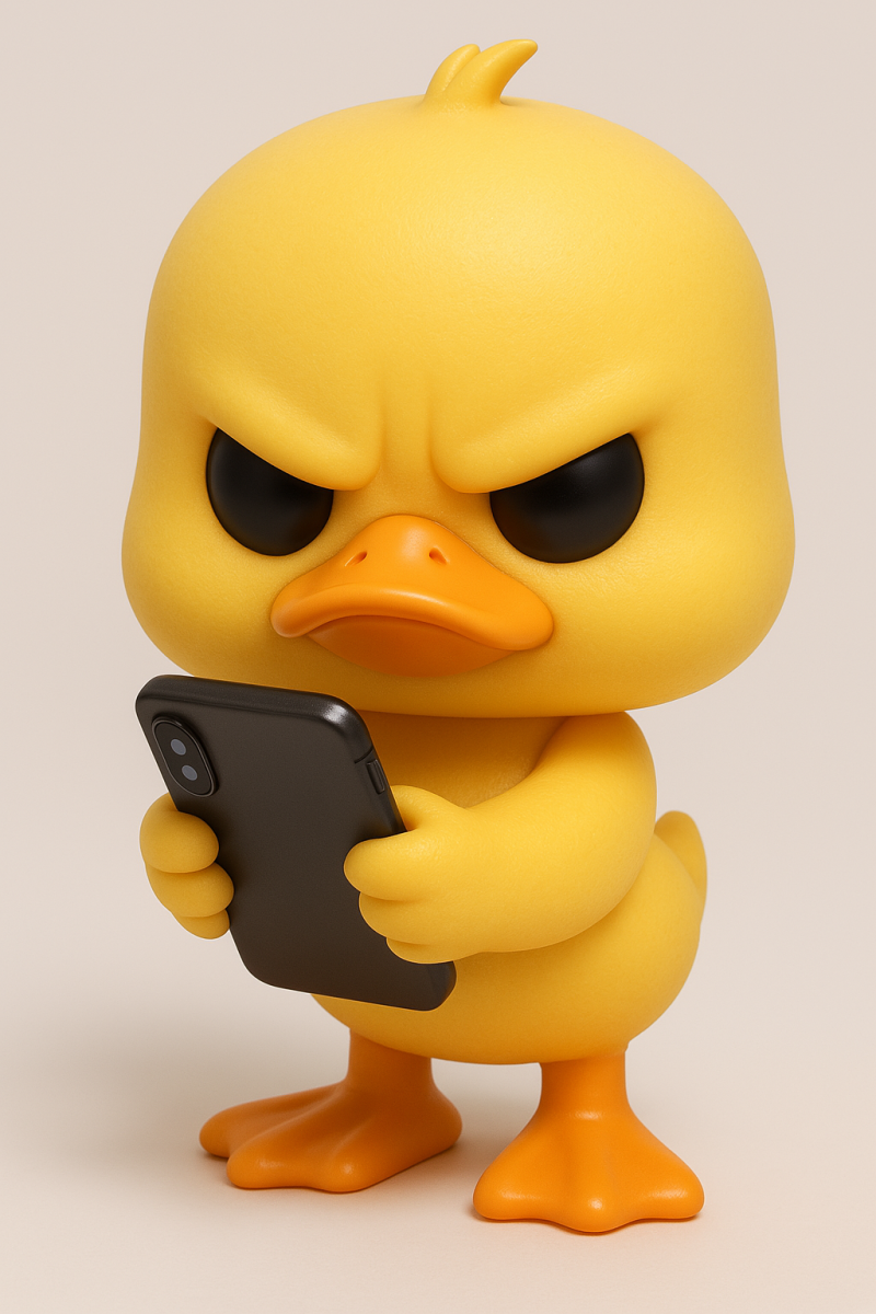 Kawaii Duck with Phone 3D Принт Модель .c4d .max .obj .3ds .fbx .stl .blend 