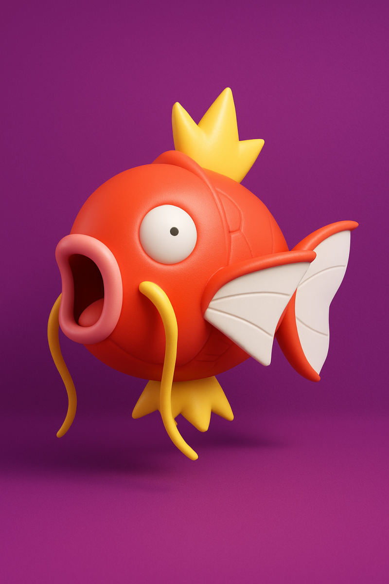 Pokemon Magikarp 3D Принт Модель .c4d .max .obj .3ds .fbx .stl .blend
