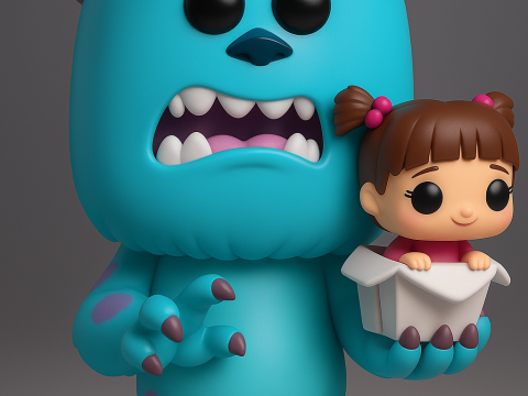 Funko Pop Monsters Inc Sulley with Boo Model do druku 3D