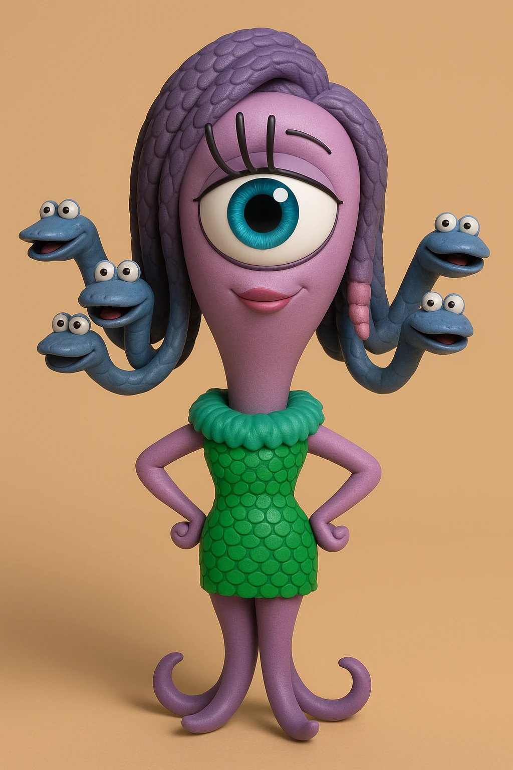 Celia from Monsters Inc 3D Print Model .c4d .max .obj .3ds .fbx .stl .blend 