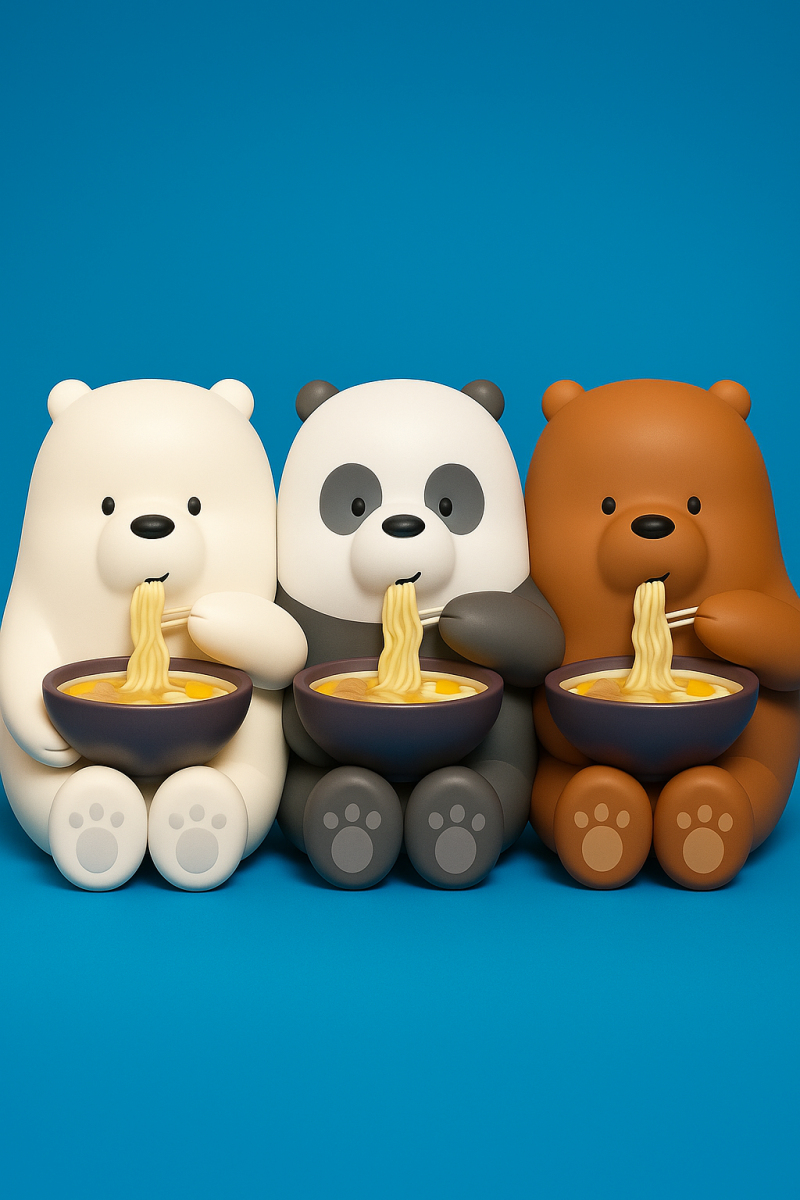We Bare Bears eating Noodles Modello di stampa 3D .c4d .max .obj .3ds .fbx .stl .blend 
