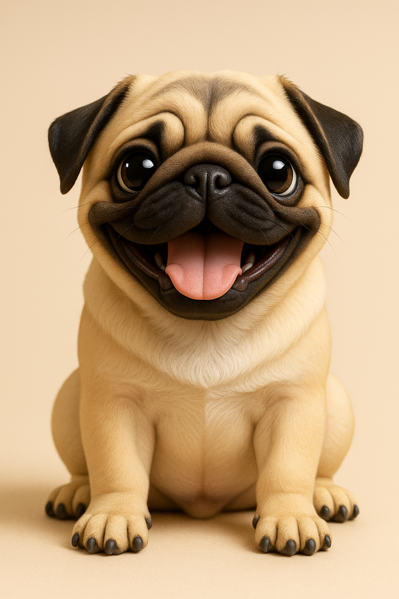 Pug Puppy Dog Model Cetak 3D .c4d .max .obj .3ds .fbx .stl .blend