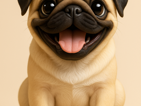 Pug Puppy Dog 3D Baskı Modeli