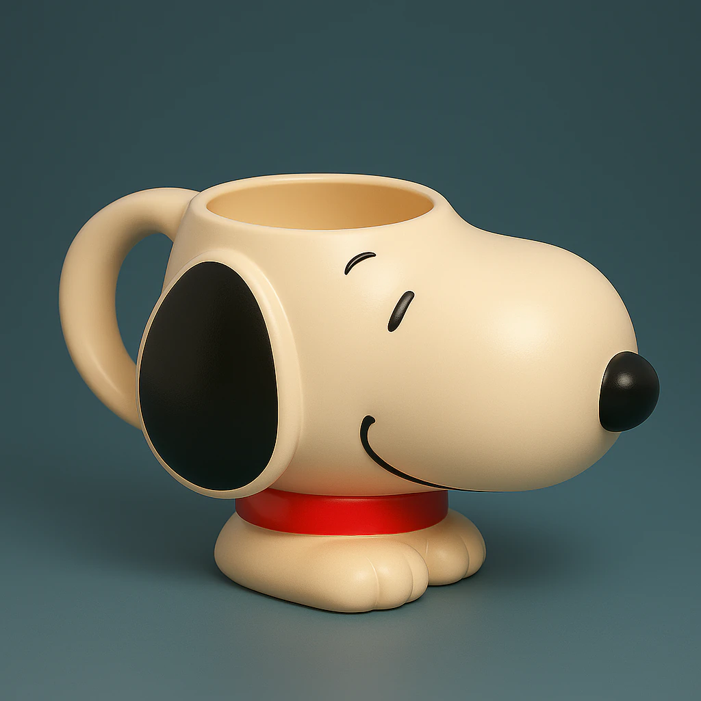 Peanuts Snoopy Mug 3D Print Model .c4d .max .obj .3ds .fbx .stl .blend