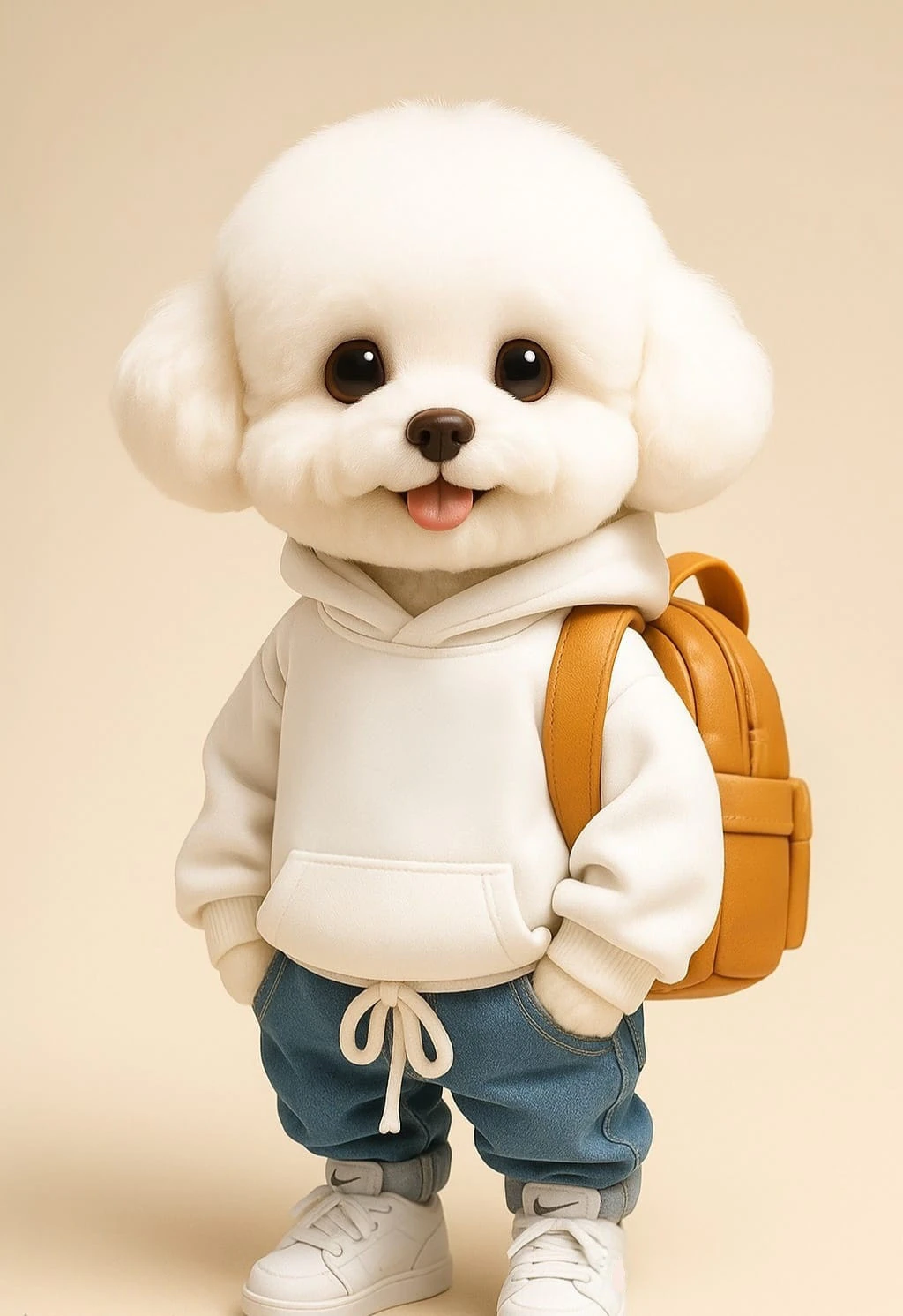Stylish Bichon Frise Dog 3D Print Model .c4d .max .obj .3ds .fbx .stl .blend