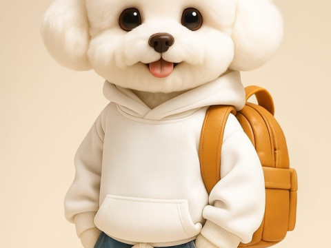 Stylish Bichon Frise Dog 3D Baskı Modeli