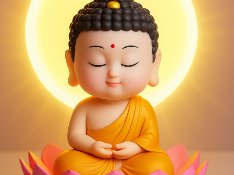 Buddha on Lotus 3Dプリントモデル