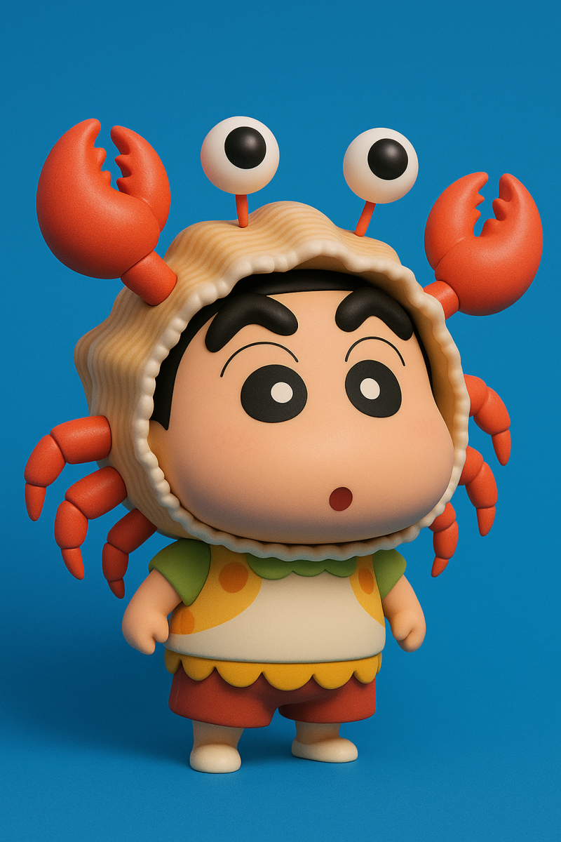 Shinchan in Crab Costume 3D Print Model .c4d .max .obj .3ds .fbx .stl .blend 