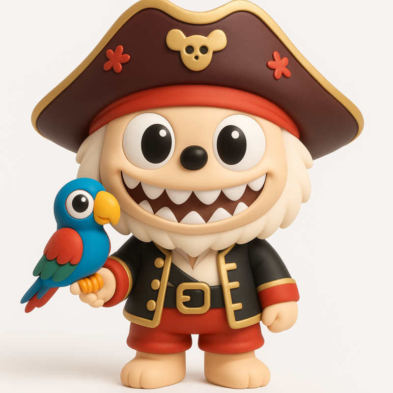 Labubu Pirate Model do druku 3D .c4d .max .obj .3ds .fbx .stl .blend 