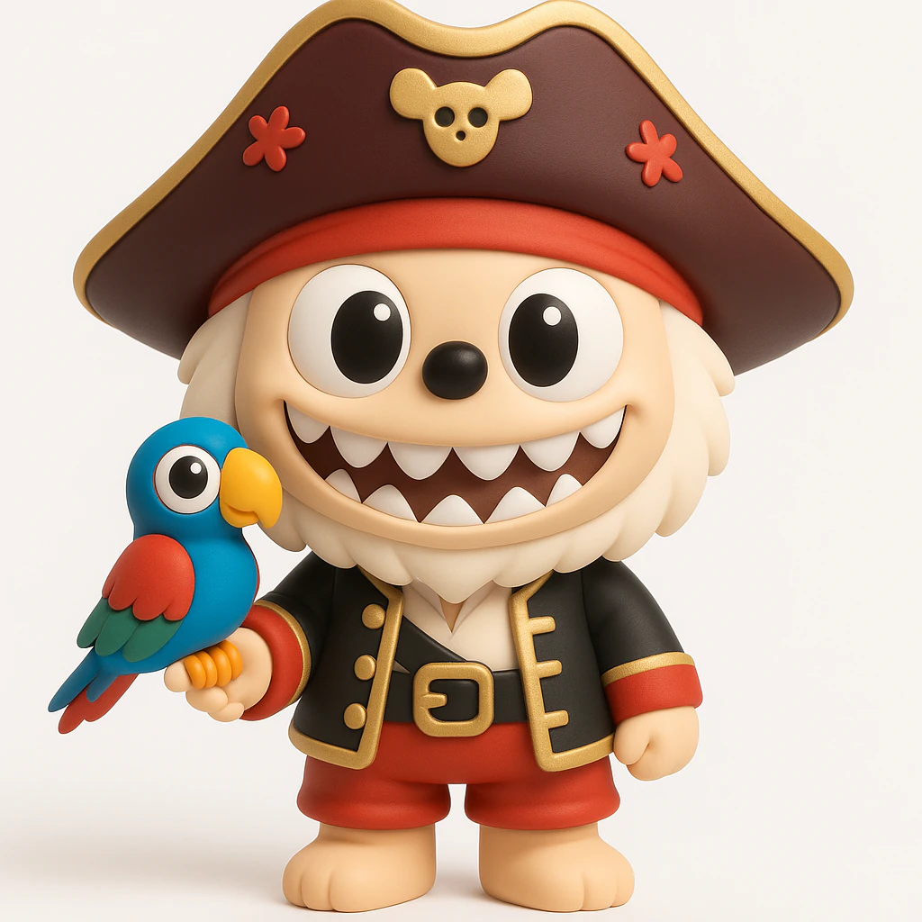 Labubu Pirate 3D Print Model .c4d .max .obj .3ds .fbx .stl .blend