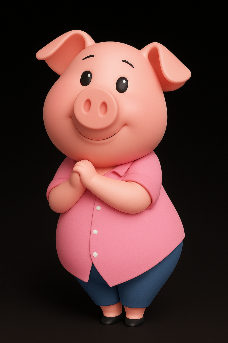 Rosita Pig from Sing 3D Print Model .c4d .max .obj .3ds .fbx .stl .blend 