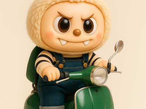 Labubu On Scooter Ride 3Dプリントモデル
