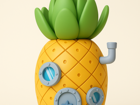 SpongeBob SquarePants Pineapple House 3Dプリントモデル
