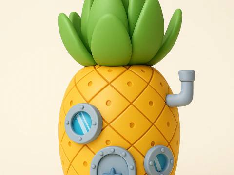 Bob Esponja Pantalones Cuadrados La Casa De La Pi&ntilde;a Modelo de impresión 3D