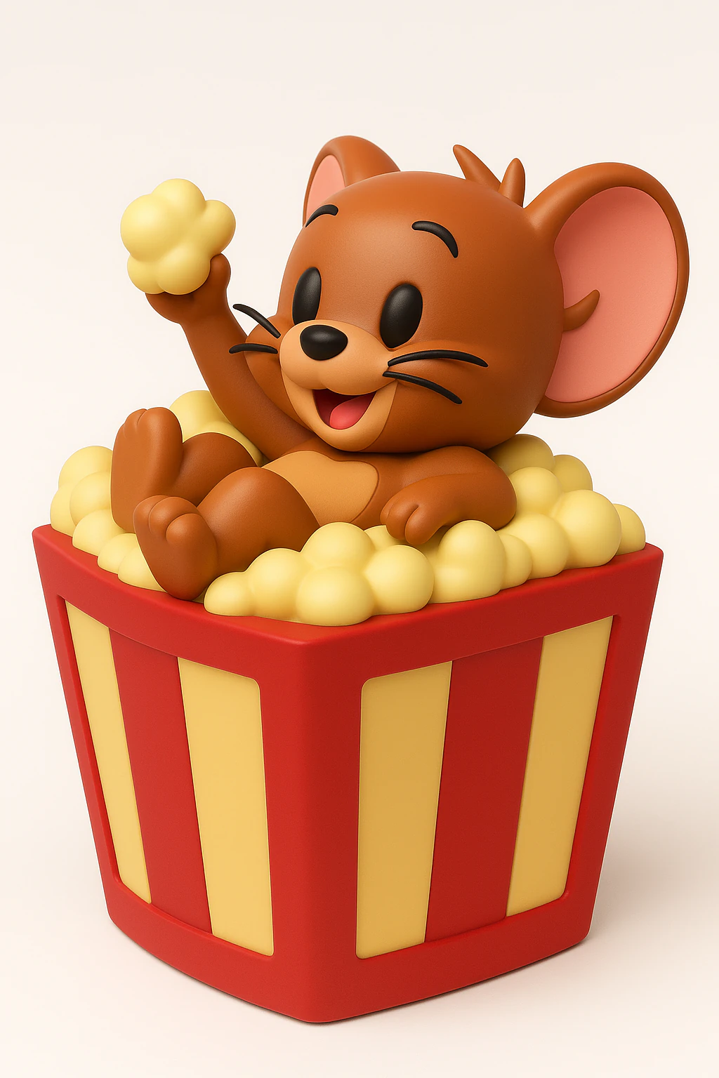 Cute Jerry in a Popcorn Box 3D Print Model .c4d .max .obj .3ds .fbx .stl .blend