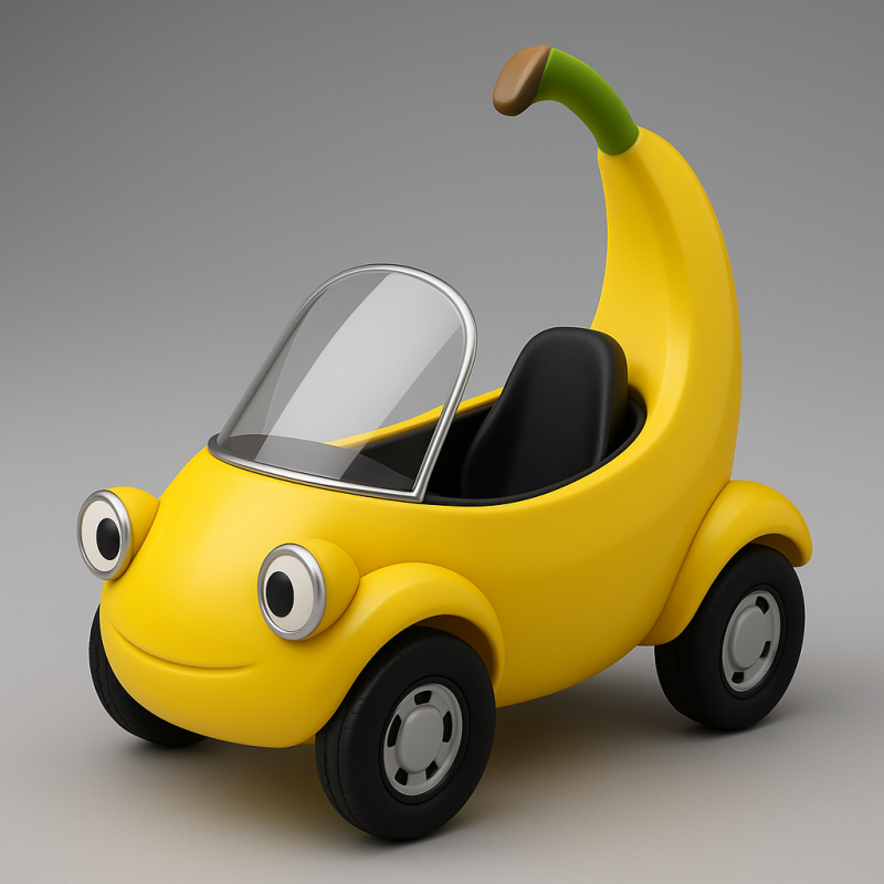 Banana Toy Car 3Dプリントモデル .c4d .max .obj .3ds .fbx .stl .blend 