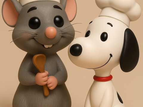 Ratatouille Remy and Snoopy 3D 프린트 모델