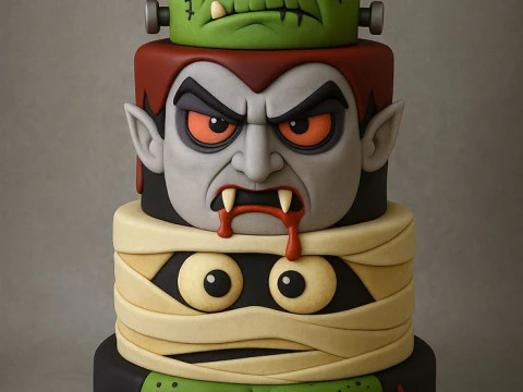 Хеллоуїнський торт Монстр 3D Принт Модель