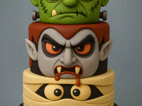 Halloween Monster Cake 3D Print Model