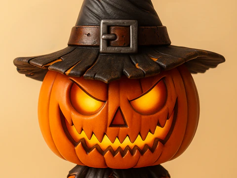 Halloween espeluznante con sombrero de bruja Modelo de impresión 3D