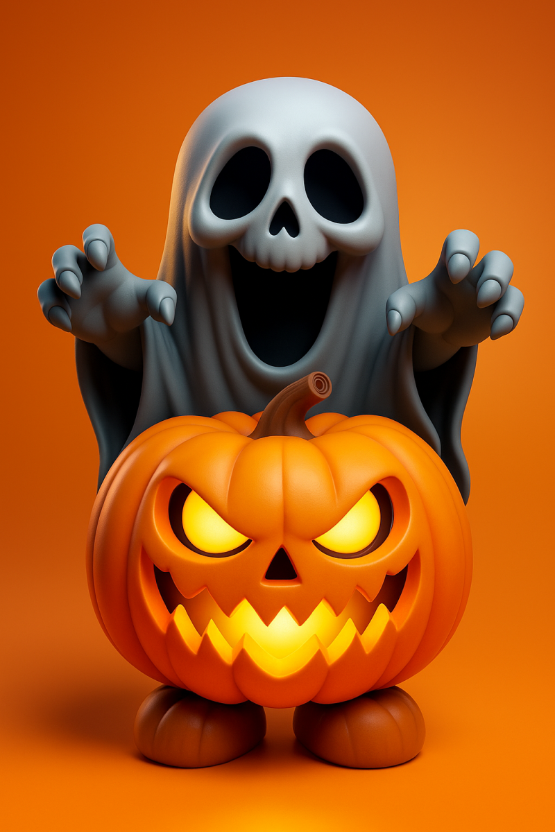 Spooky Ghost and Halloween 3D Druckmodell .c4d .max .obj .3ds .fbx .stl .blend 