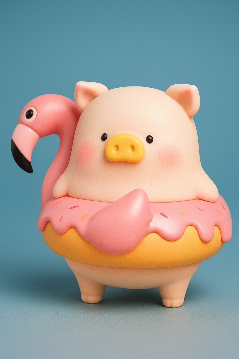 LuLu The Piggy in a Flamingo Donut Float Model do druku 3D .c4d .max .obj .3ds .fbx .stl .blend 