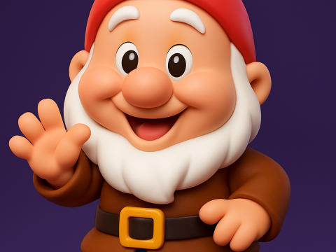 Happy From Snow White and The Seven Dwarfs 3D Baskı Modeli