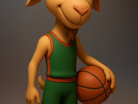 GOAT Basketball Mascot 3D Print Model