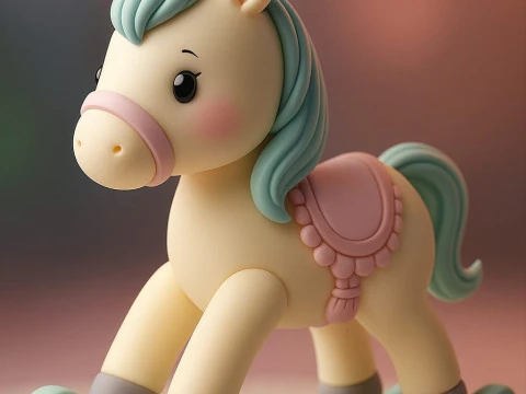 유니콘 흔들의자 탁상 3D 프린트 모델