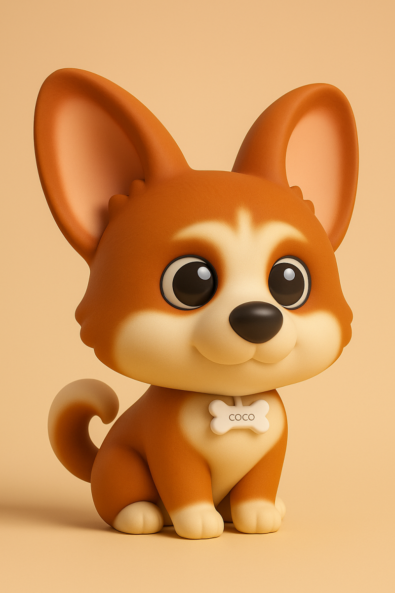 Chibi Corgi Puppy Modello di stampa 3D .c4d .max .obj .3ds .fbx .stl .blend 