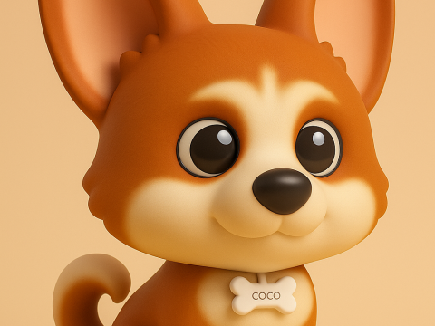 Chibi Corgi Puppy 3D Print Model