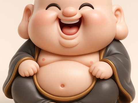 Joyful Laughing Happy Buddha Statue 3D printmodel