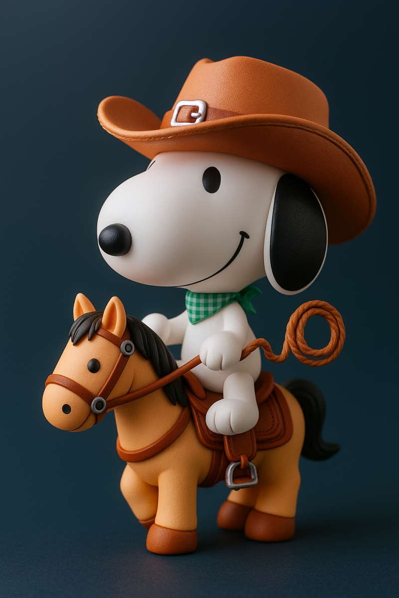 Medicom Snoopy Cowboy Riding Horse 3D Принт Модель .c4d .max .obj .3ds .fbx .stl .blend