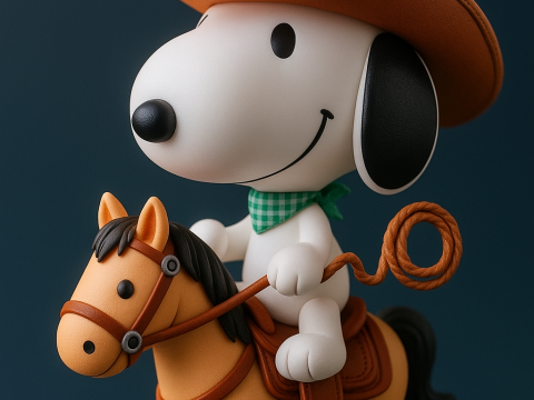 Medicom Snoopy Cowboy Riding Horse Modèles 3D en vedette