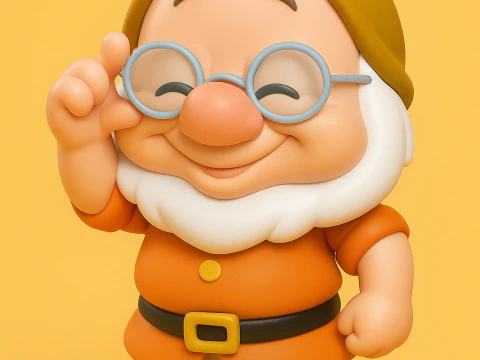 백설공주와 일곱 난쟁이의 박사 3D 프린트 모델