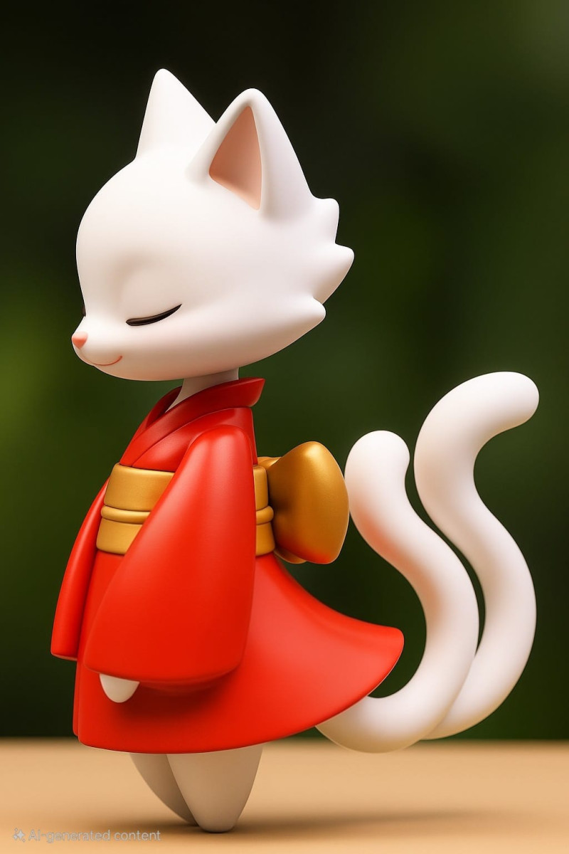 Nekomata Cat 3D printmodel .c4d .max .obj .3ds .fbx .stl .blend 