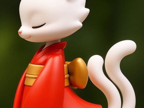 Nekomata Cat 3Dプリントモデル