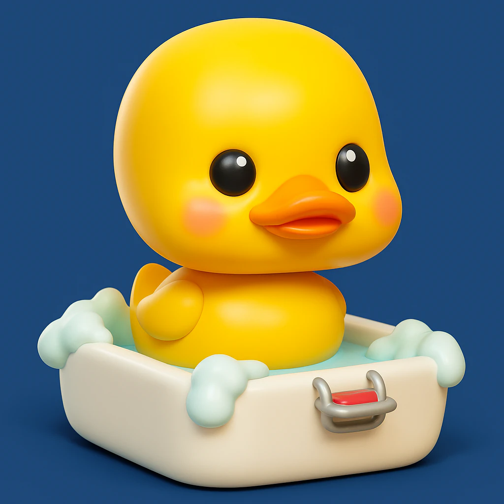 Kawaii Rubber Duck Bath Time 3D Print Model .c4d .max .obj .3ds .fbx .stl .blend 
