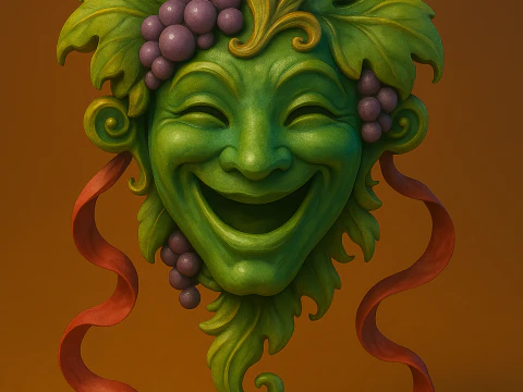 M&aacute;scara de comedia griega Modelo de impresión 3D