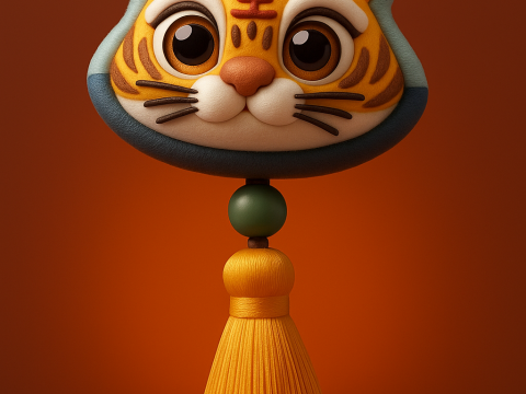Tiger Fancy Charm 3D printmodel