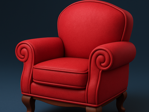 Traditional Armchair Model Cetak 3D