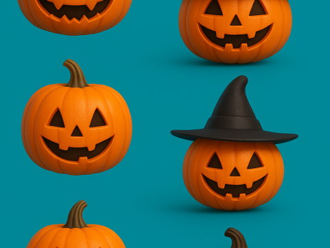 Halloween Spooky Pumpkin Art 3D 프린트 모델