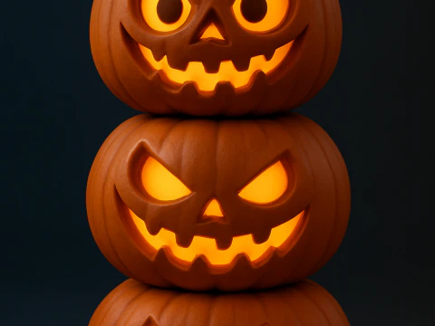 Decoraci&oacute;n estilizada de calabaza de Halloween Modelo de impresión 3D